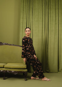 Black Printed Suit