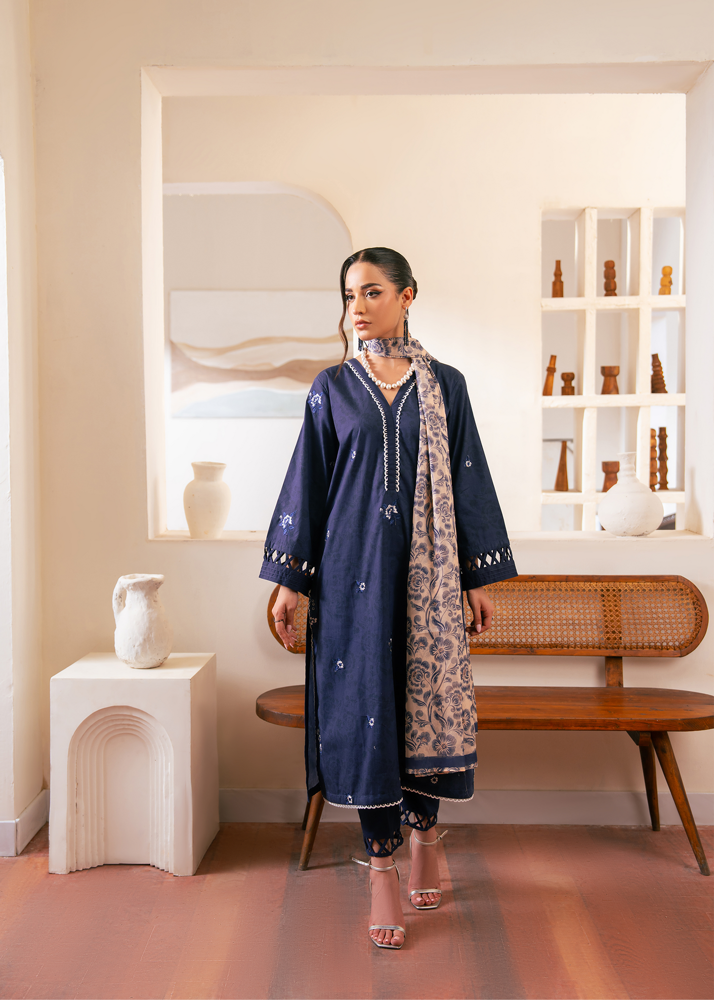 Deep Blue Embroidered Suit