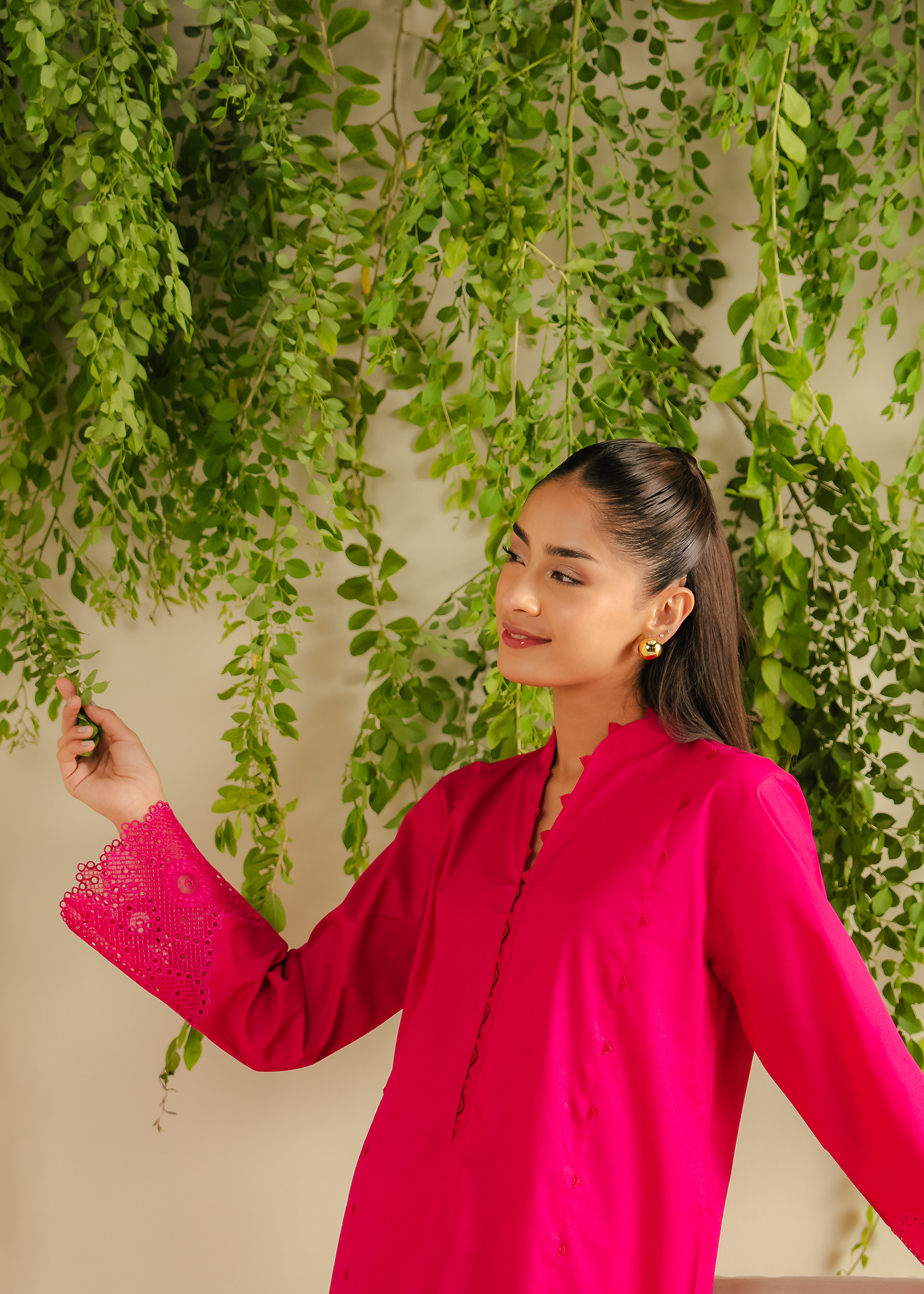 Shocking Pink Embroidered Suit