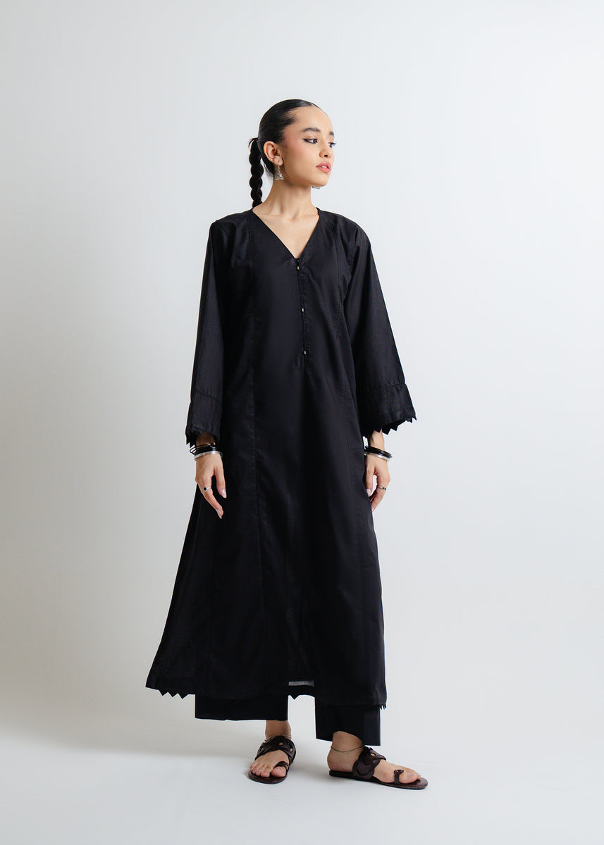 Black Solid Frock Shirt