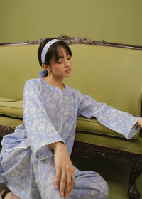 Periwinkle Blue Printed Suit