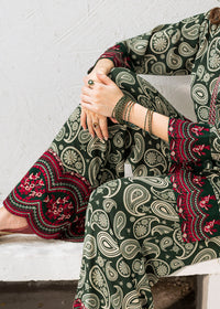 Forest Green Printed Sharara Suit