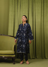 Navy Blue Printed Suit