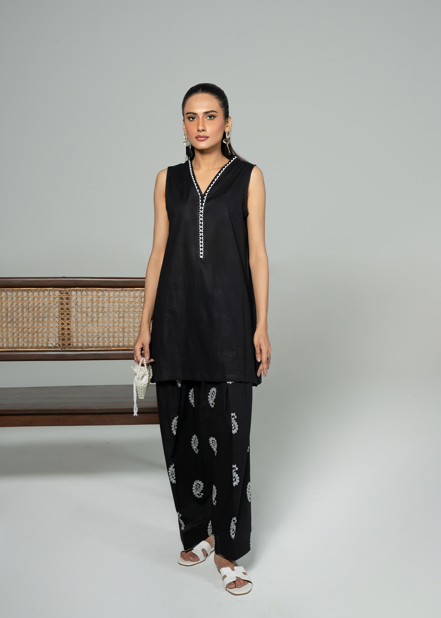 Black Farshi Shalwar Set