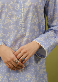 Periwinkle Blue Printed Suit