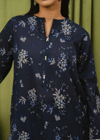 Navy Blue Printed Suit