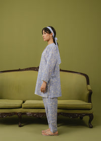 Periwinkle Blue Printed Suit
