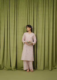 Pastel Pink Printed Suit