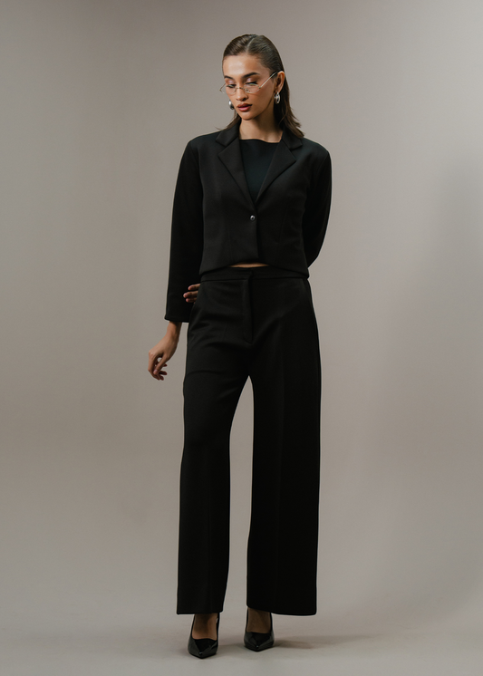 Black Scuba Short Blazer