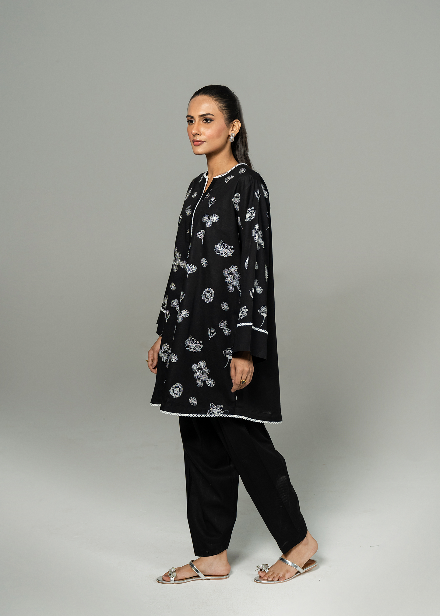 Black Embroidered Suit