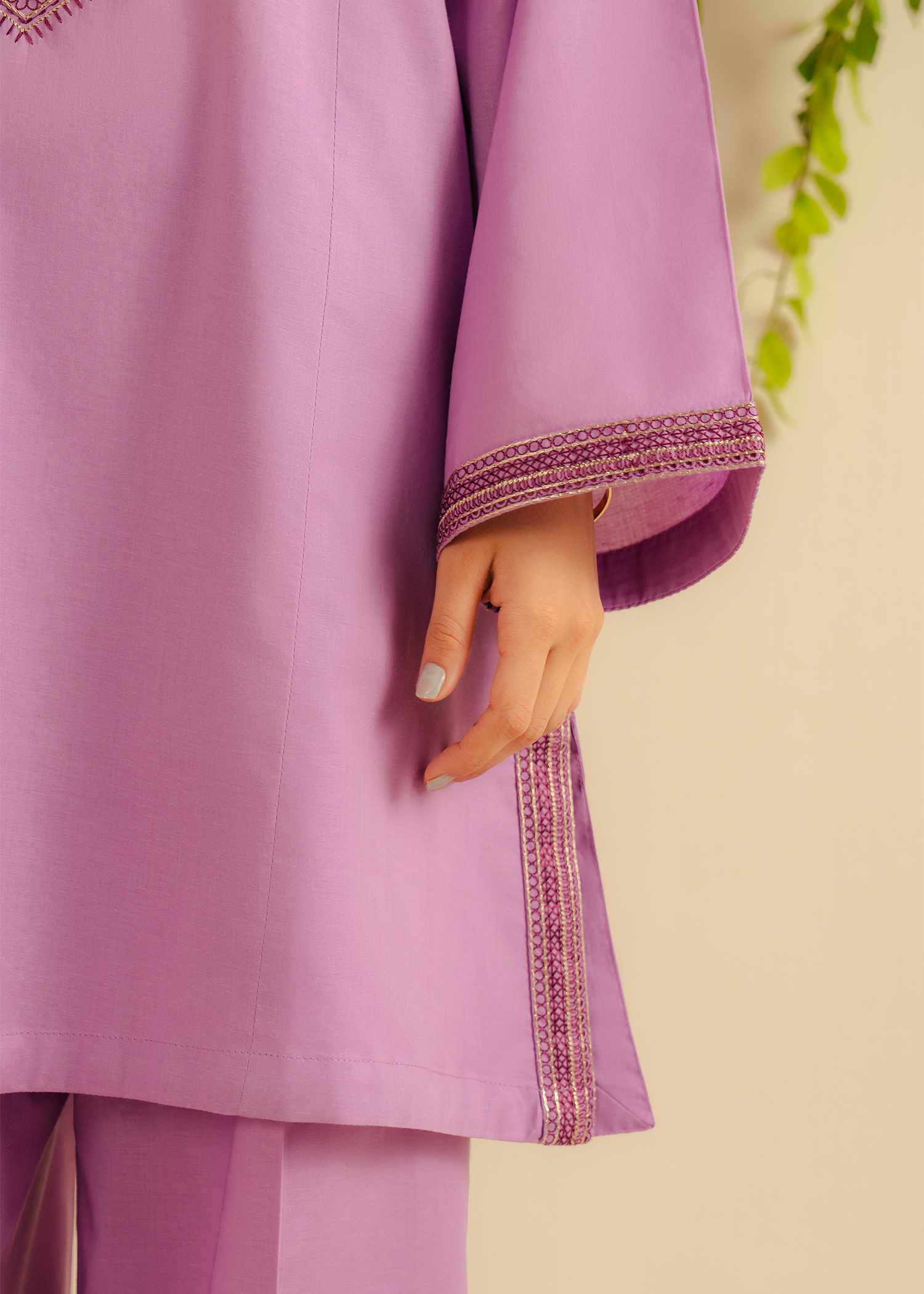 Purple Embroidered Suit