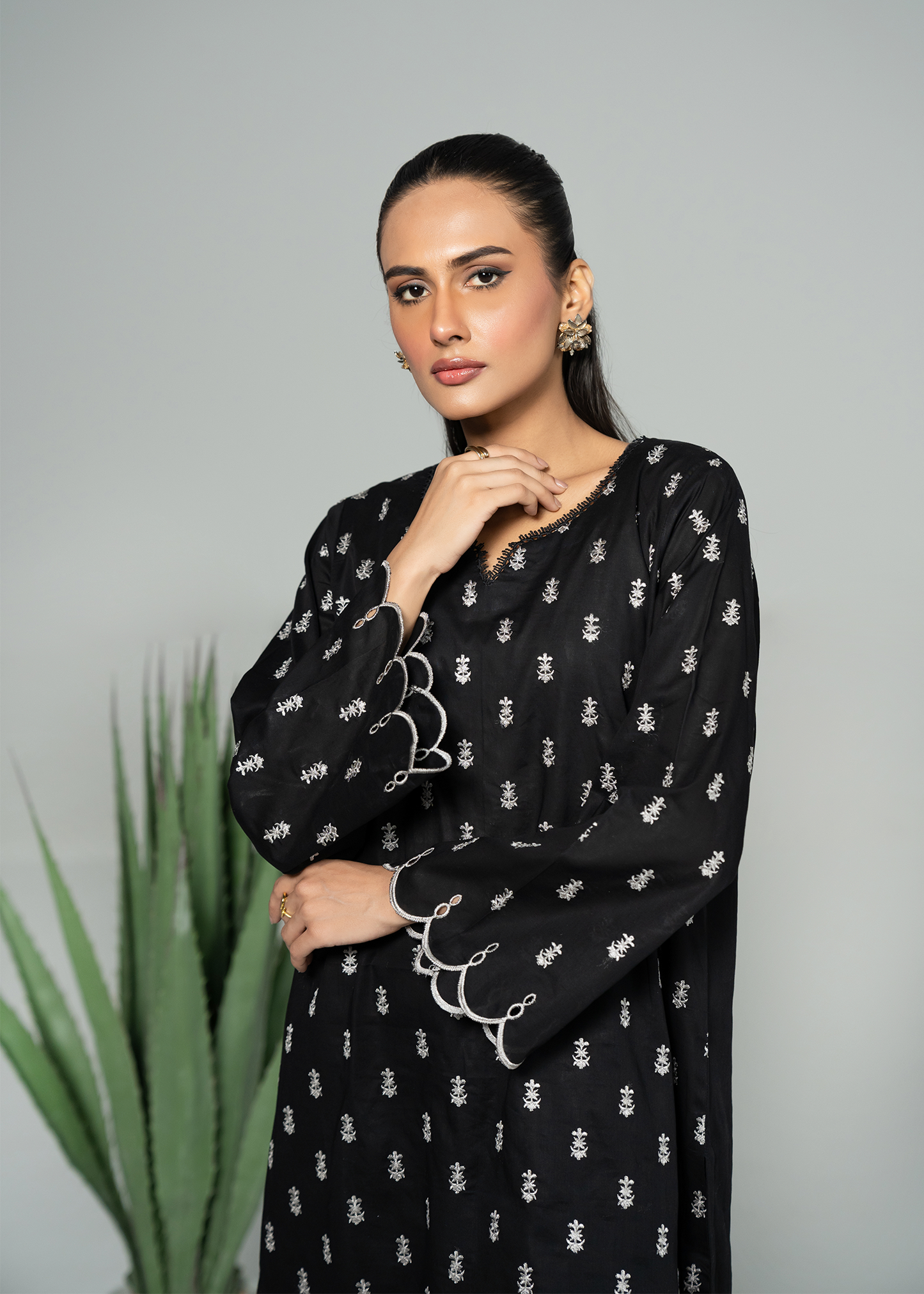 Black Embroidered Suit