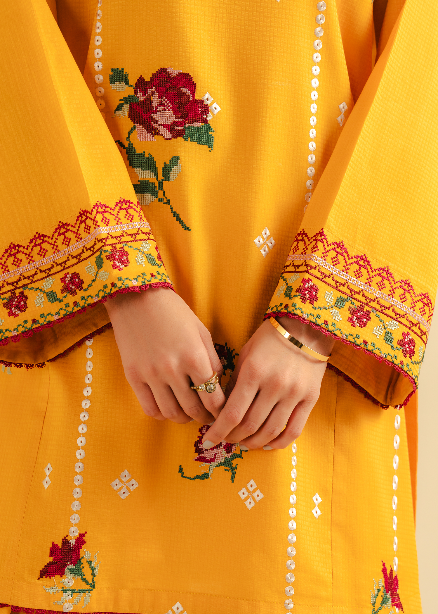 Mustard Embroidered Suit