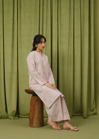 Pastel Pink Printed Suit