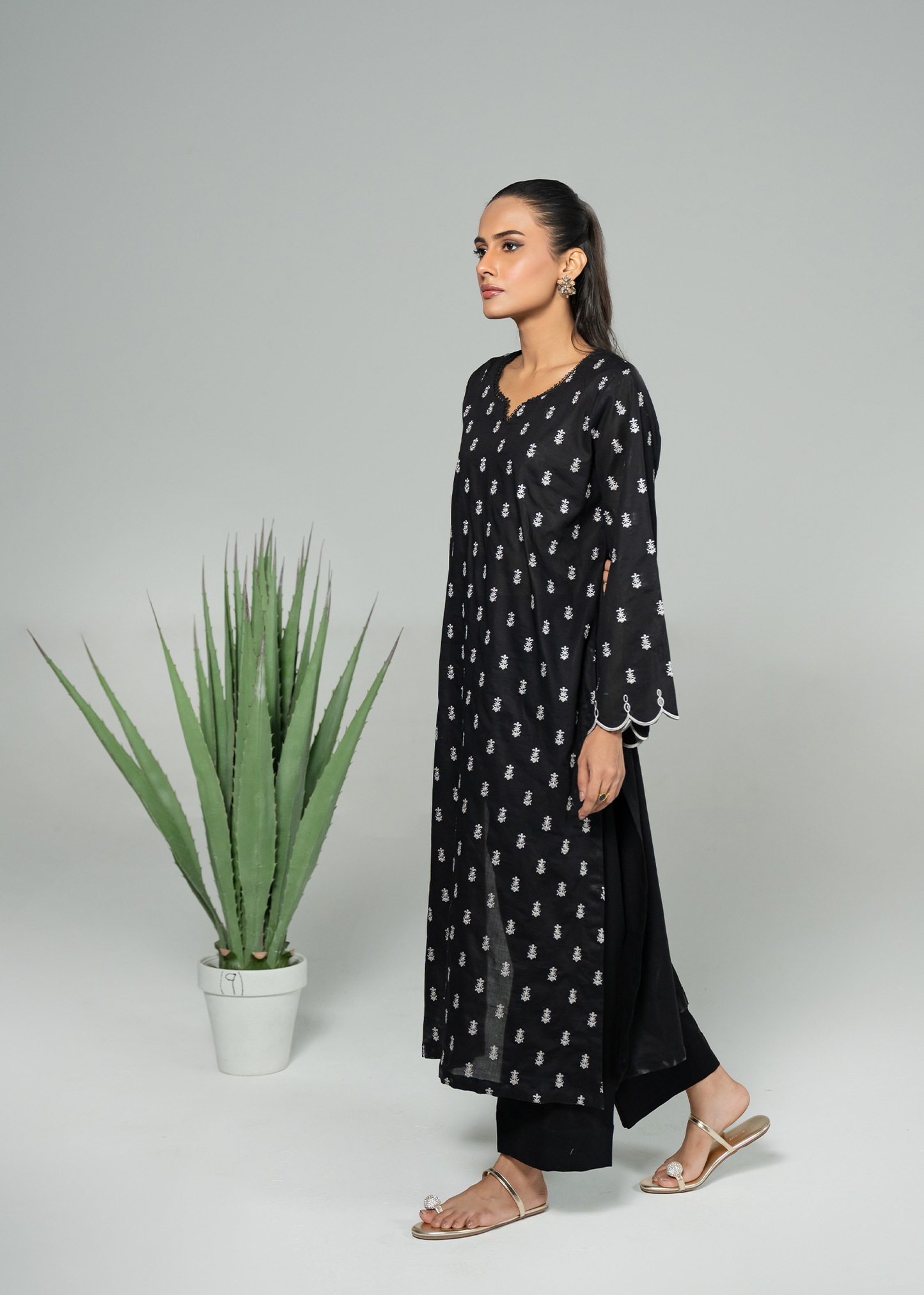 Black Embroidered Suit