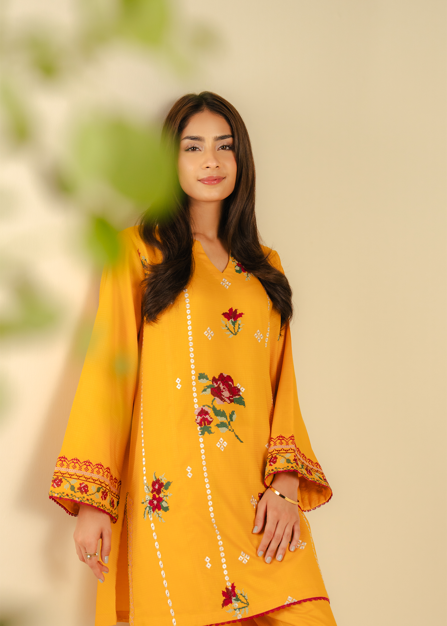 Mustard Embroidered Suit