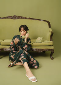 Forest Green Printed Suit