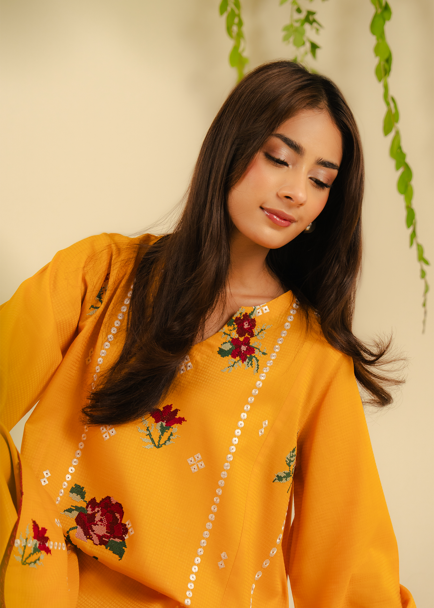 Mustard Embroidered Suit