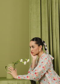 Sky Blue Printed Suit