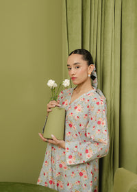 Sky Blue Printed Suit