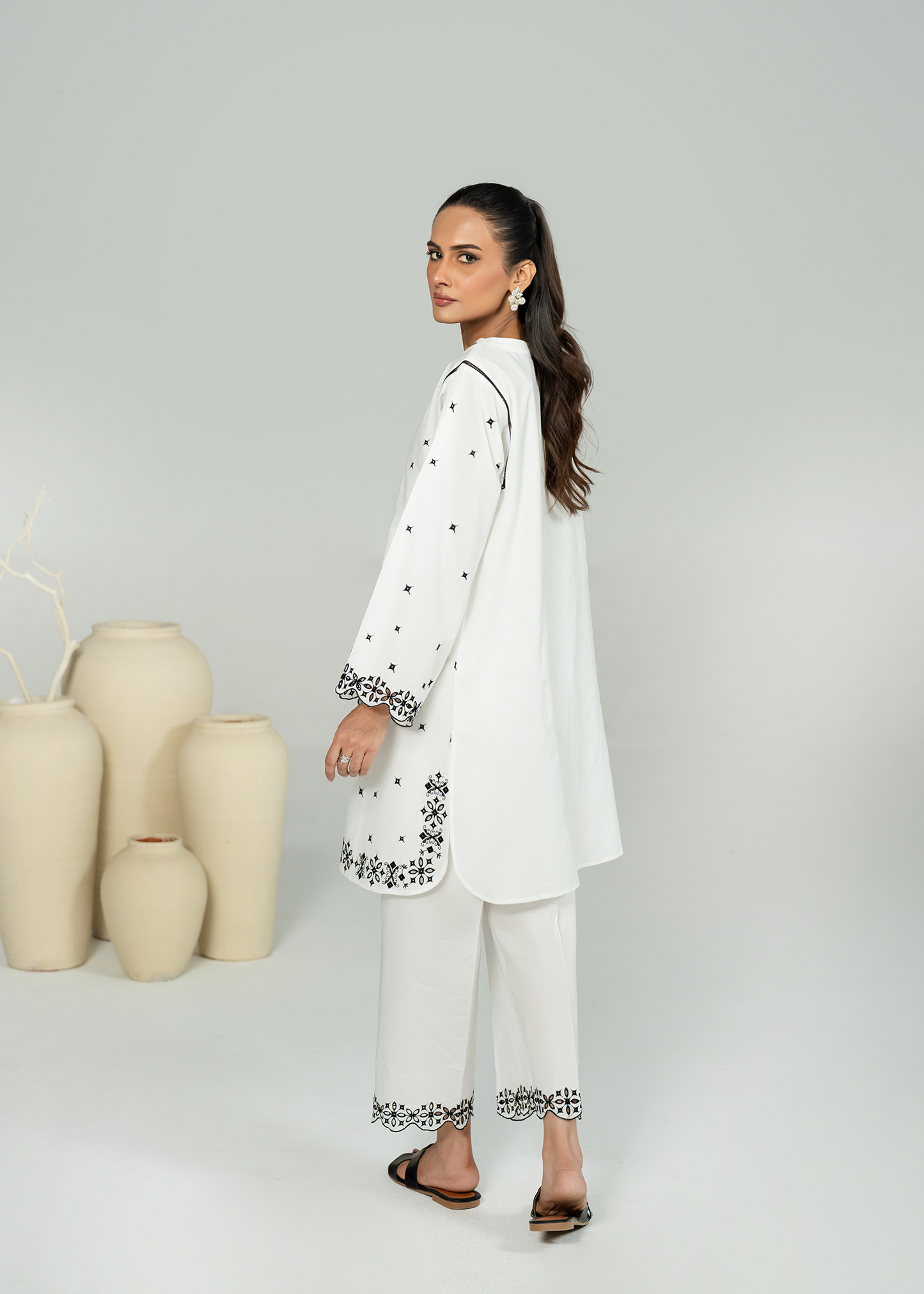 White Embroidered Suit