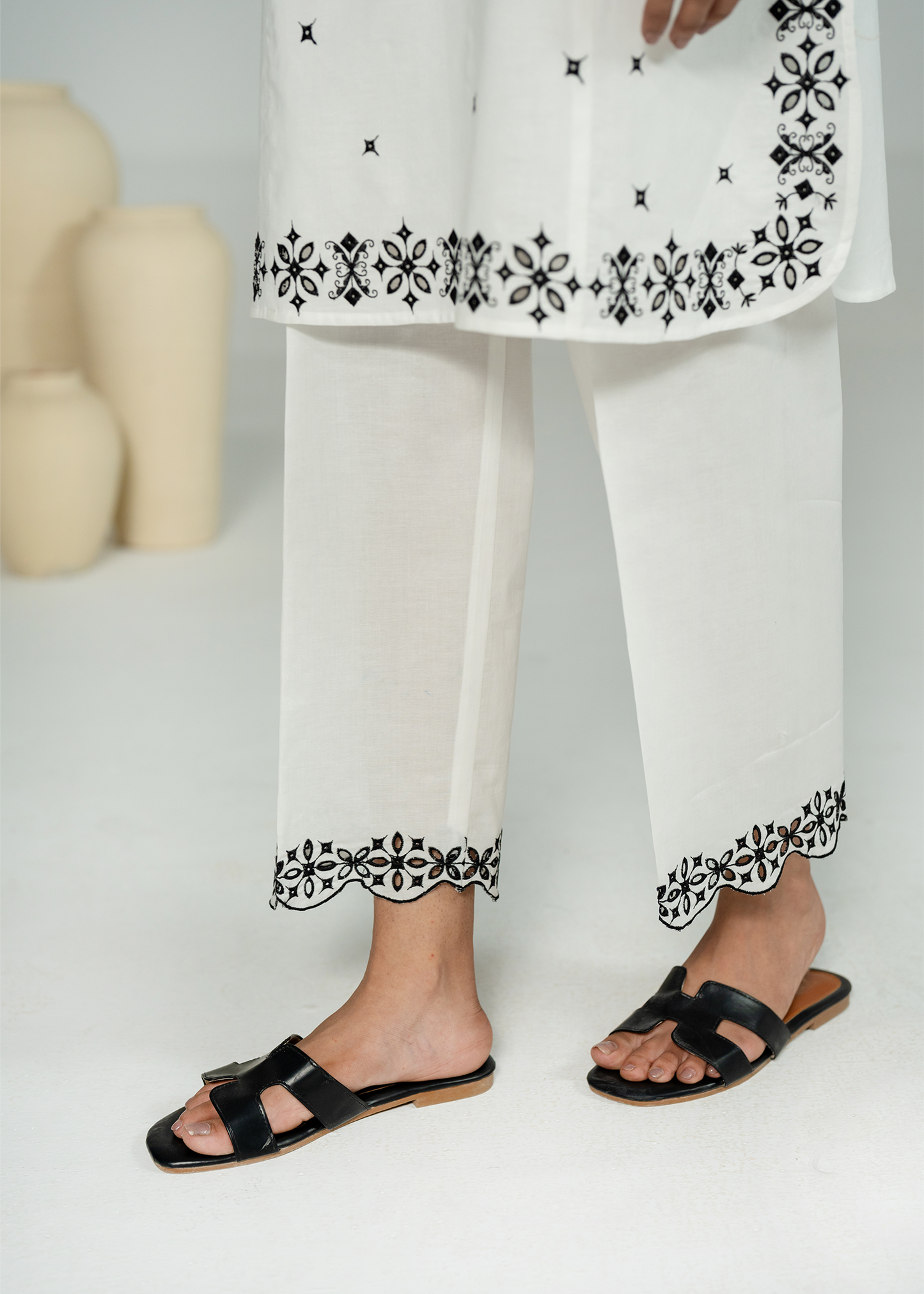 White Embroidered Suit