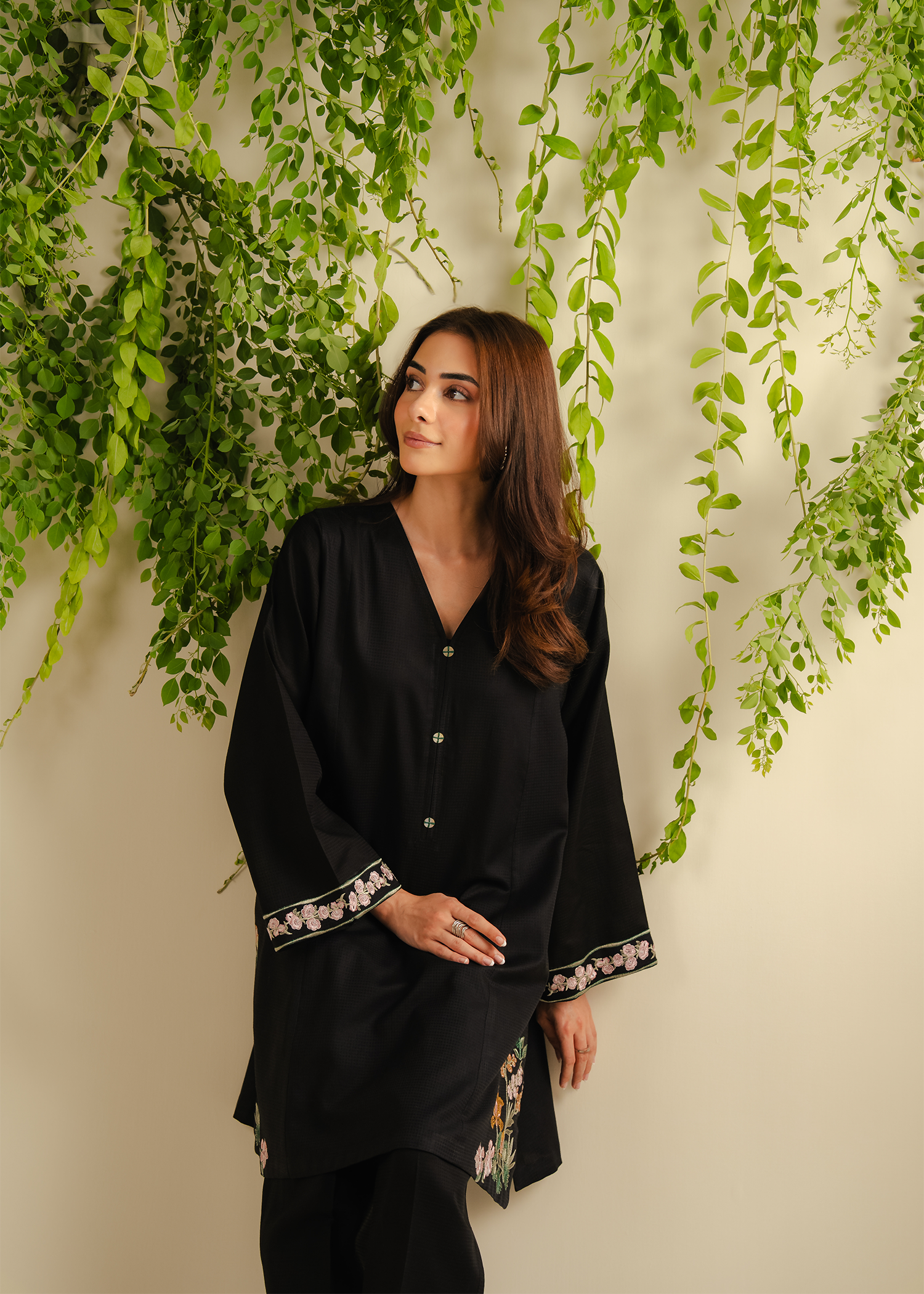 Black Embroidered Suit