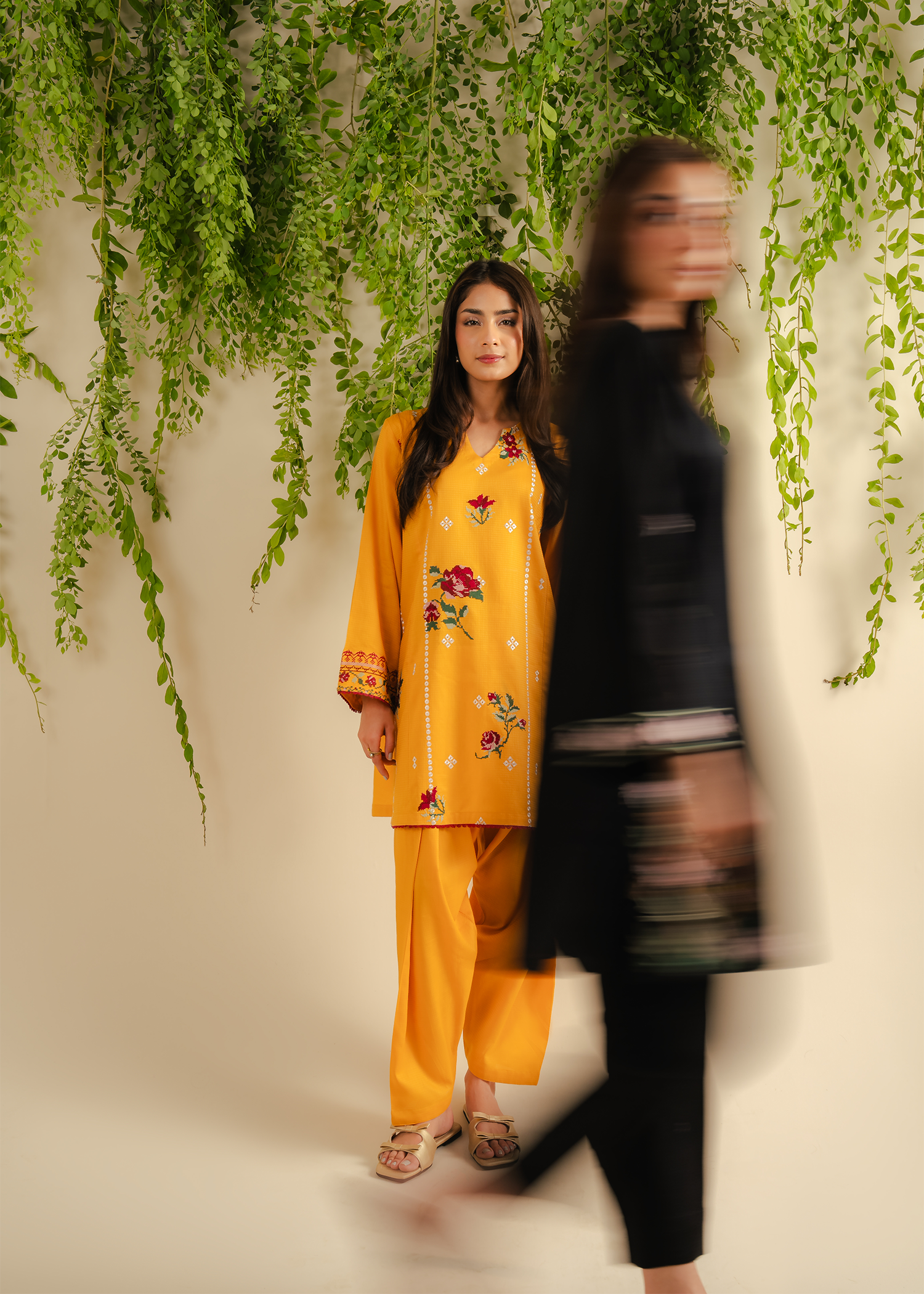 Mustard Embroidered Suit