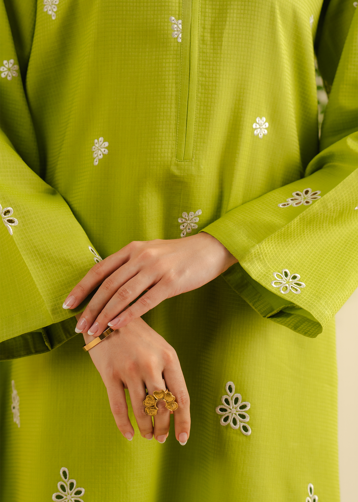 Green Embroidered Suit