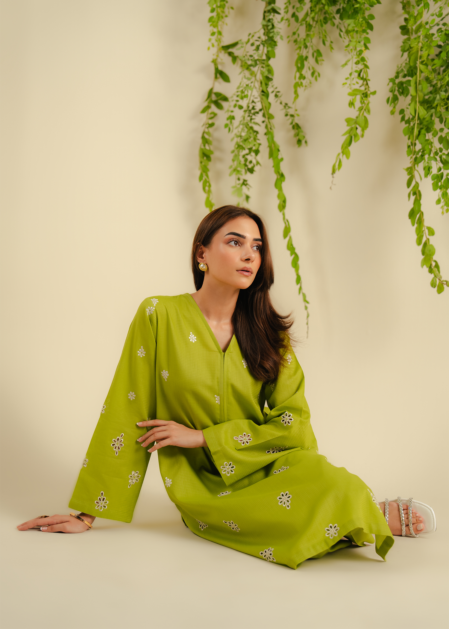 Green Embroidered Suit