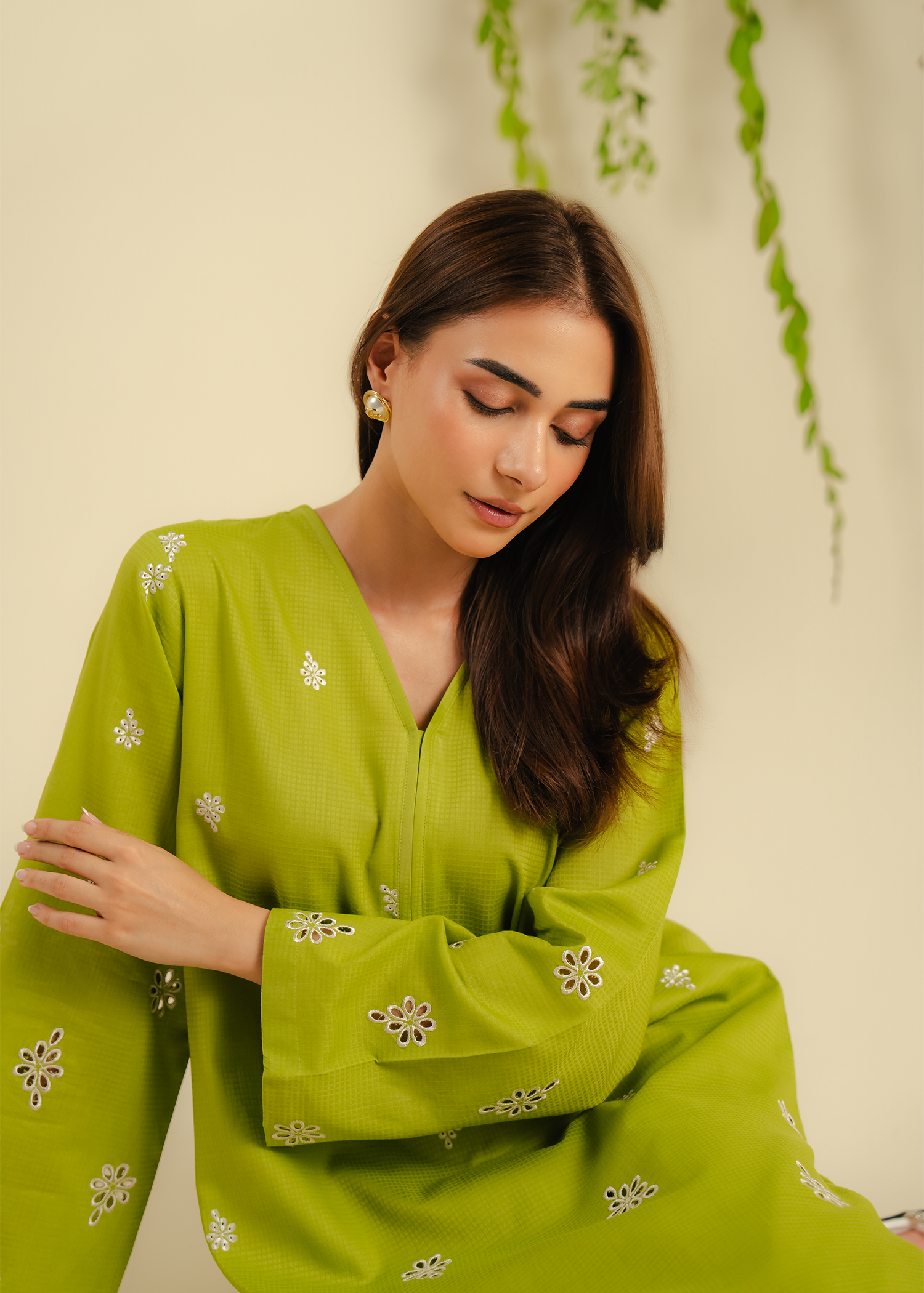 Green Embroidered Suit