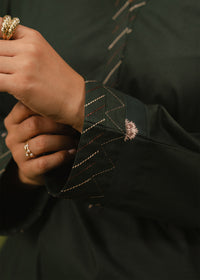 Bottle Green Printed Suit
