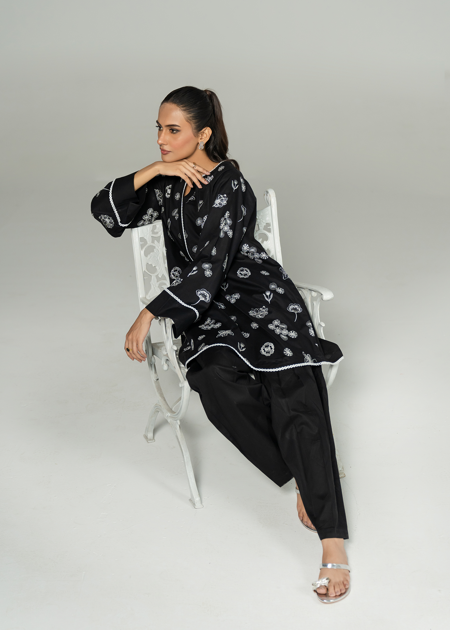 Black Embroidered Suit