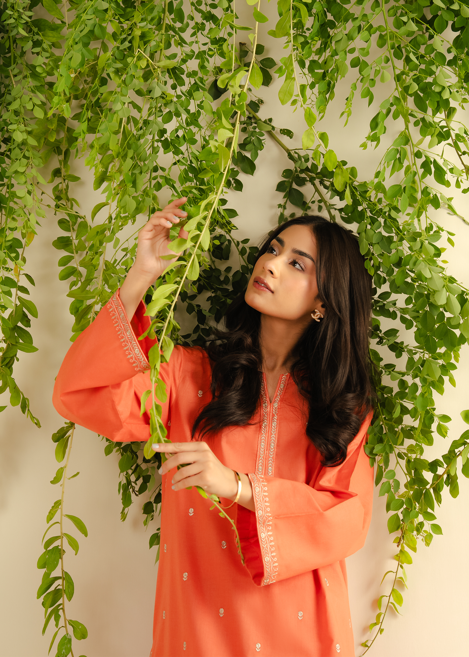 Orange Embroidered Suit