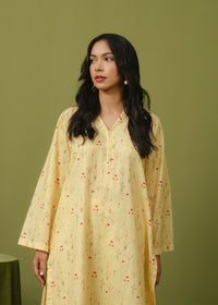 Lemon Yellow Printed Suit