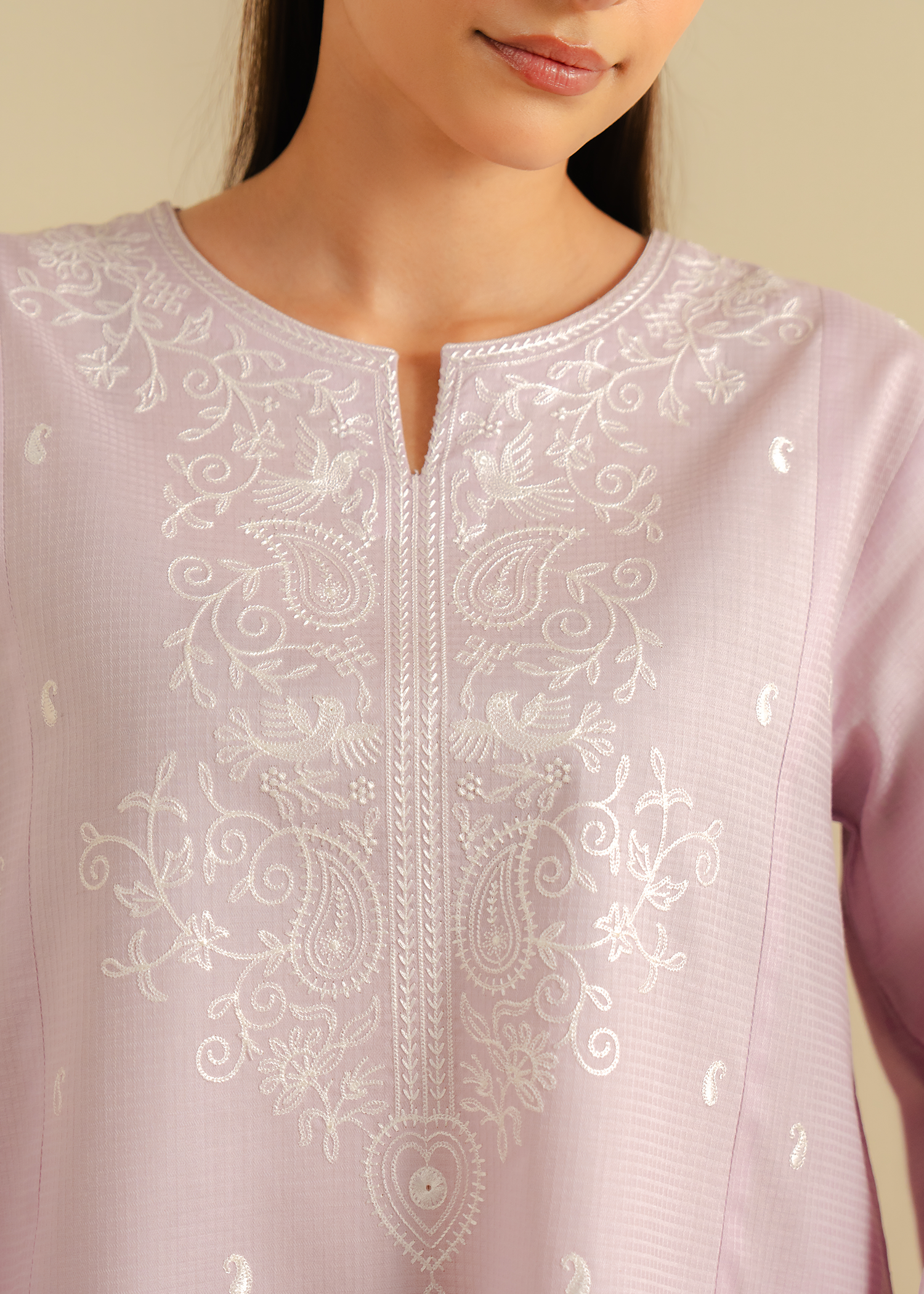 Lilac Embroidered Suit