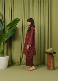 Maroon Chunri Printed Suit