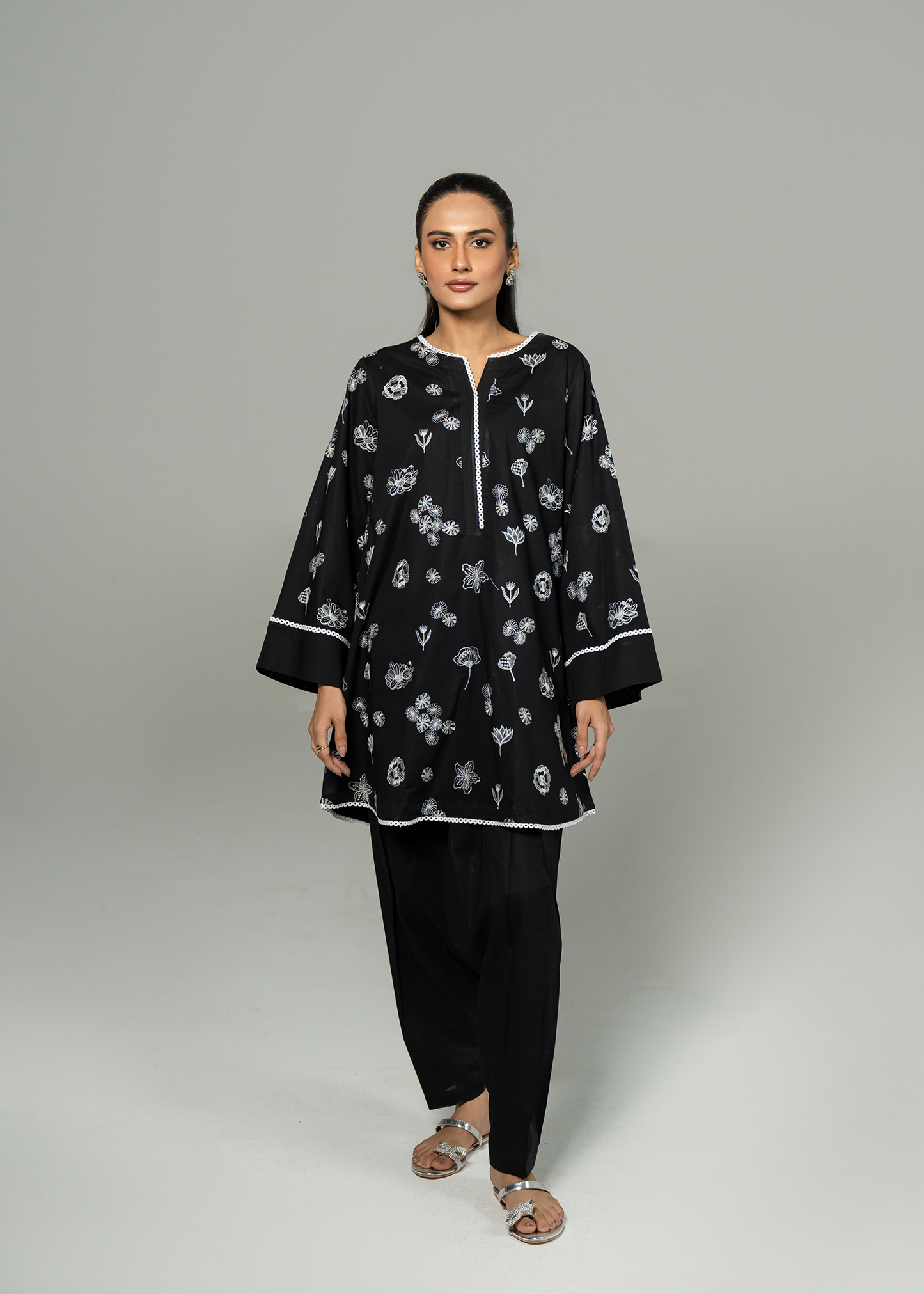 Black Embroidered Suit