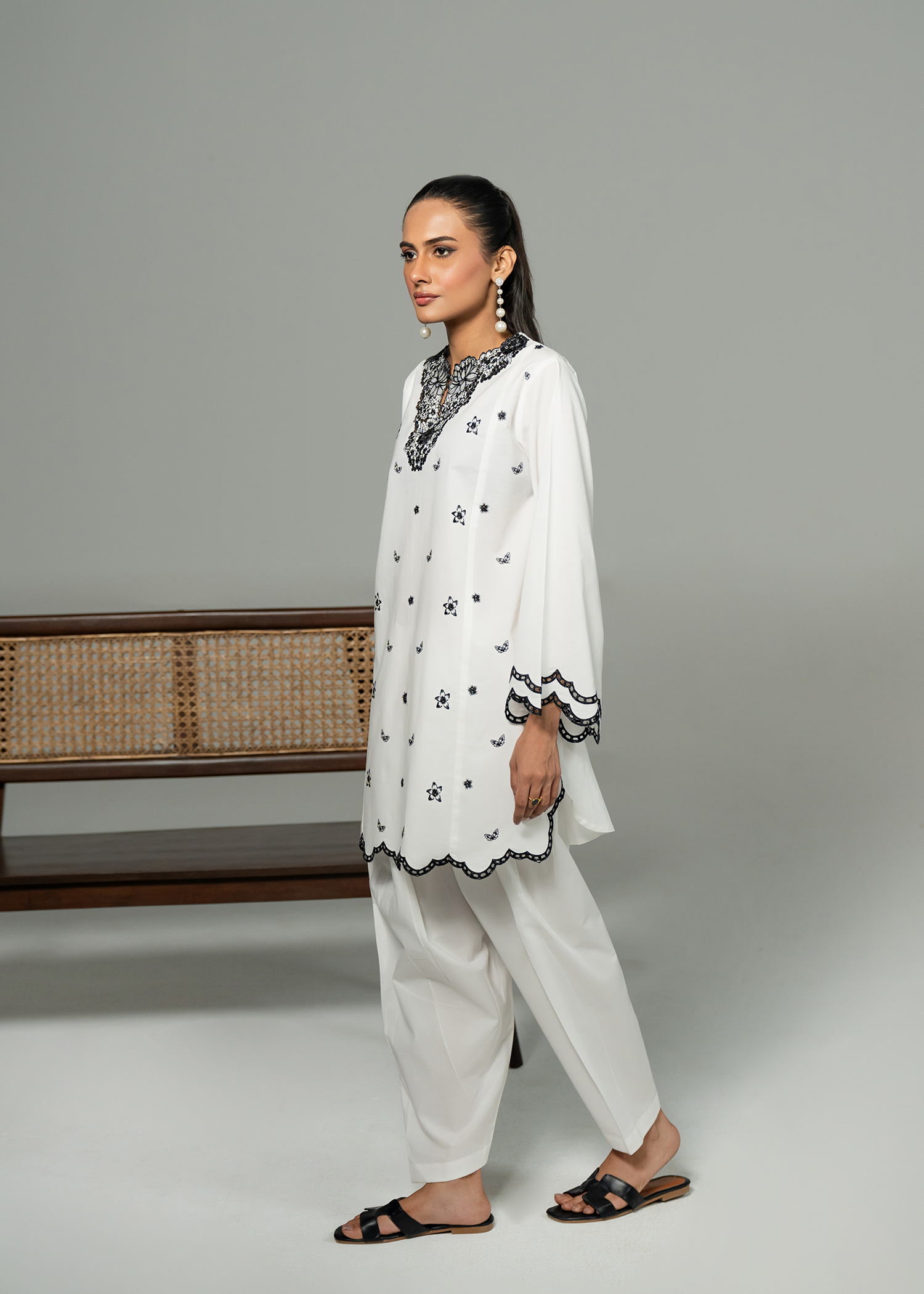 White Embroidered Suit