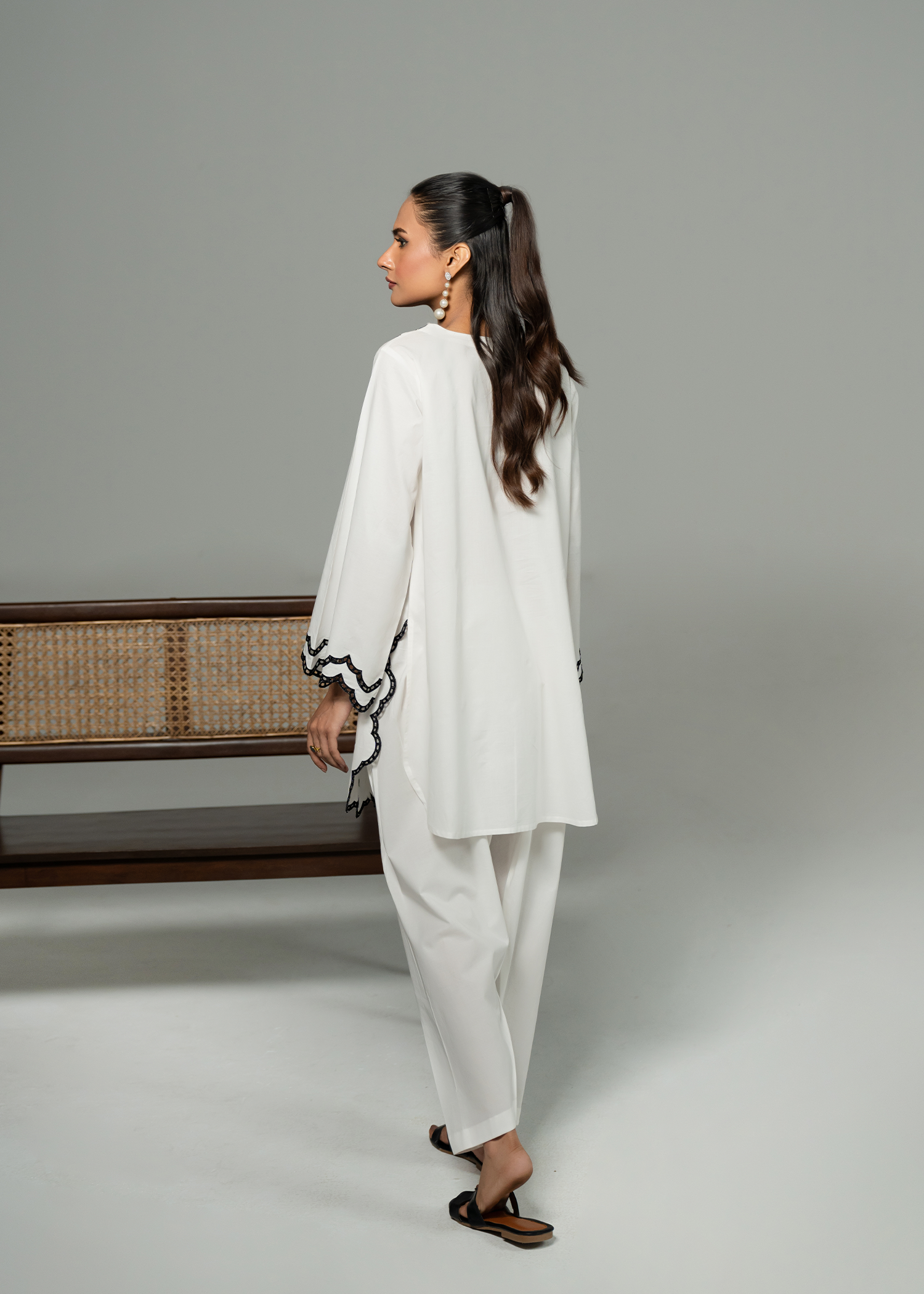 White Embroidered Suit