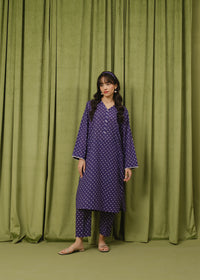 Purple Chunri Printed Suit
