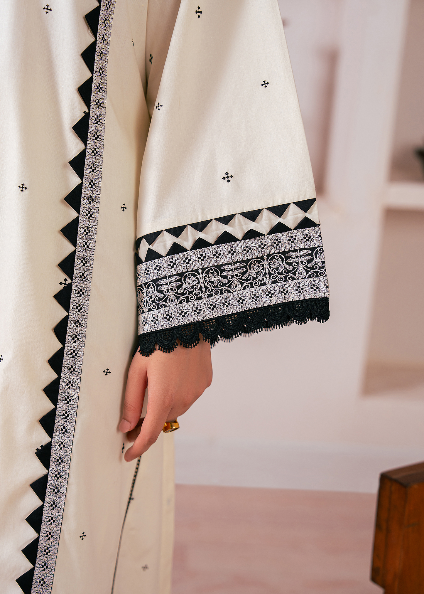 White Embroidered 2 Piece