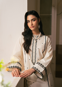 Off White Embroidered Suit
