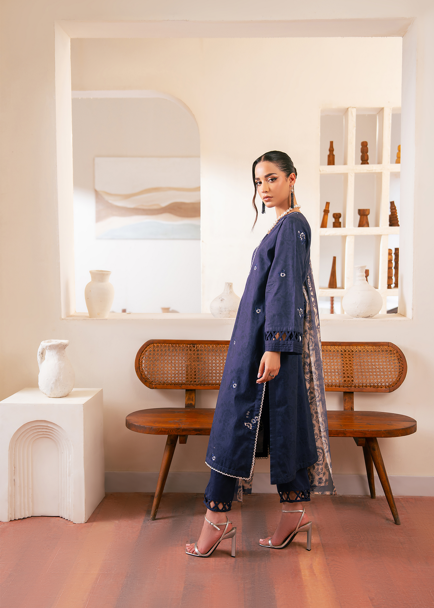 Deep Blue Embroidered Suit