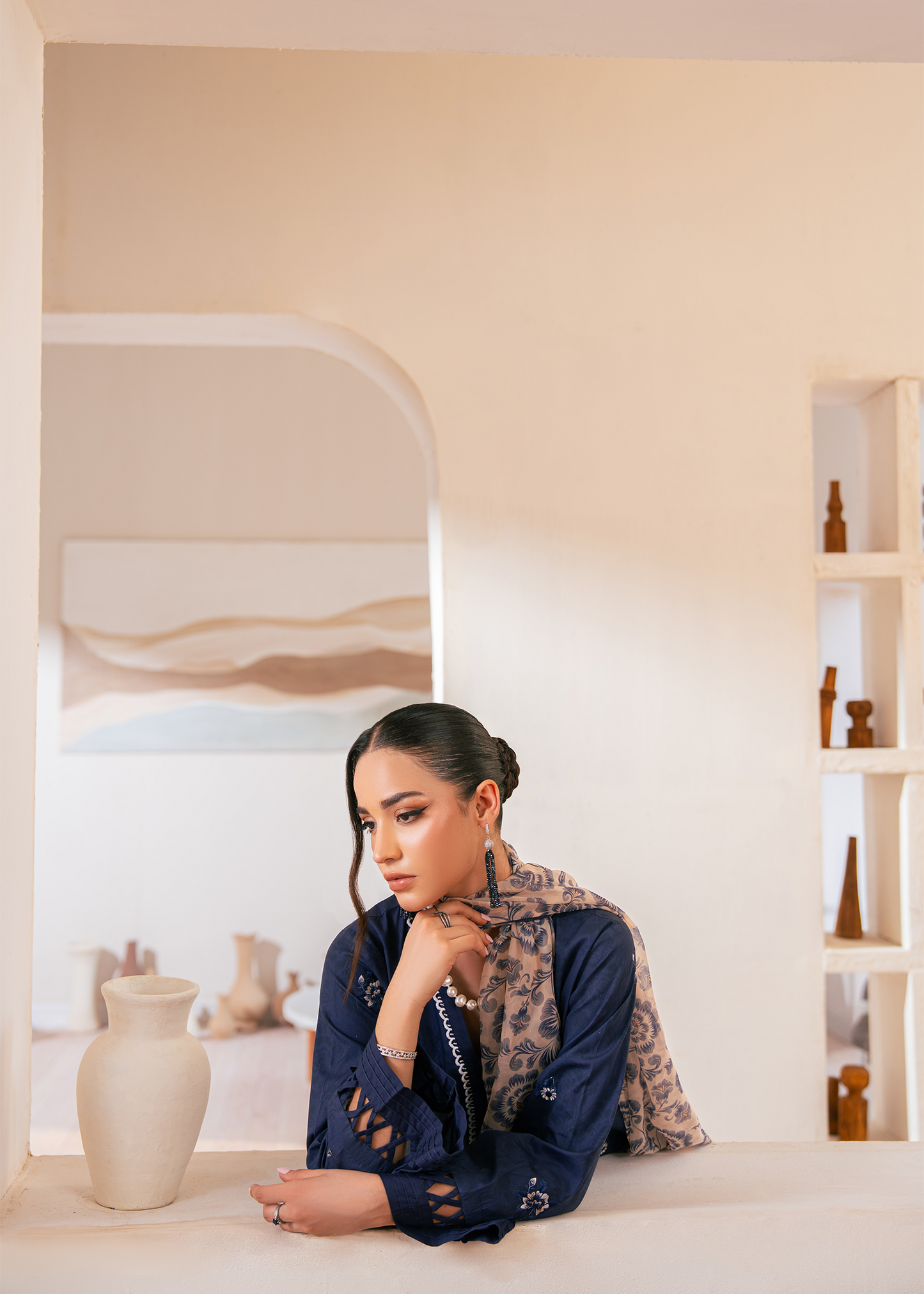 Deep Blue Embroidered Suit