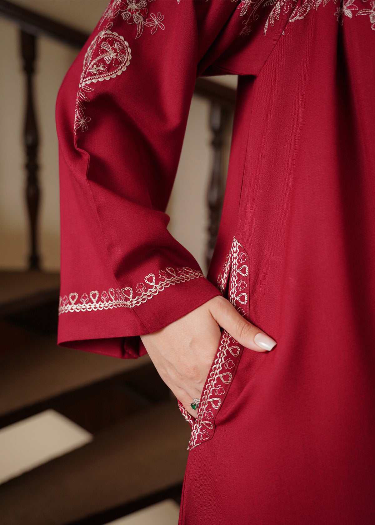 Pink Embroidered Marina 2 PC Suit