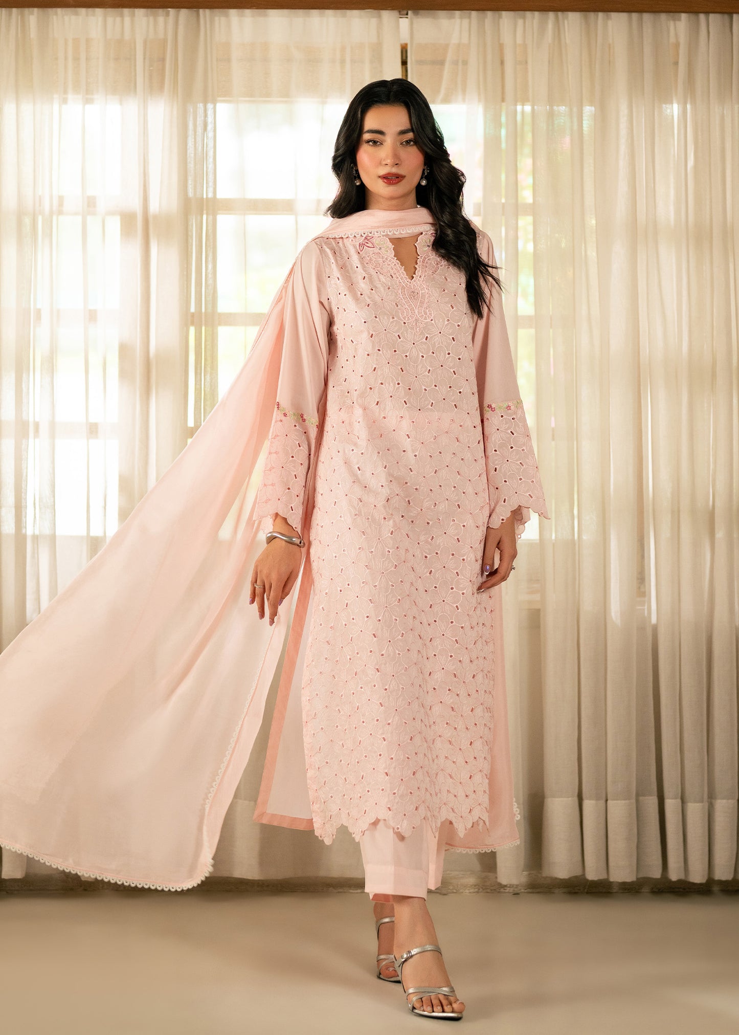 Amy Baby Pink Festive Lawn