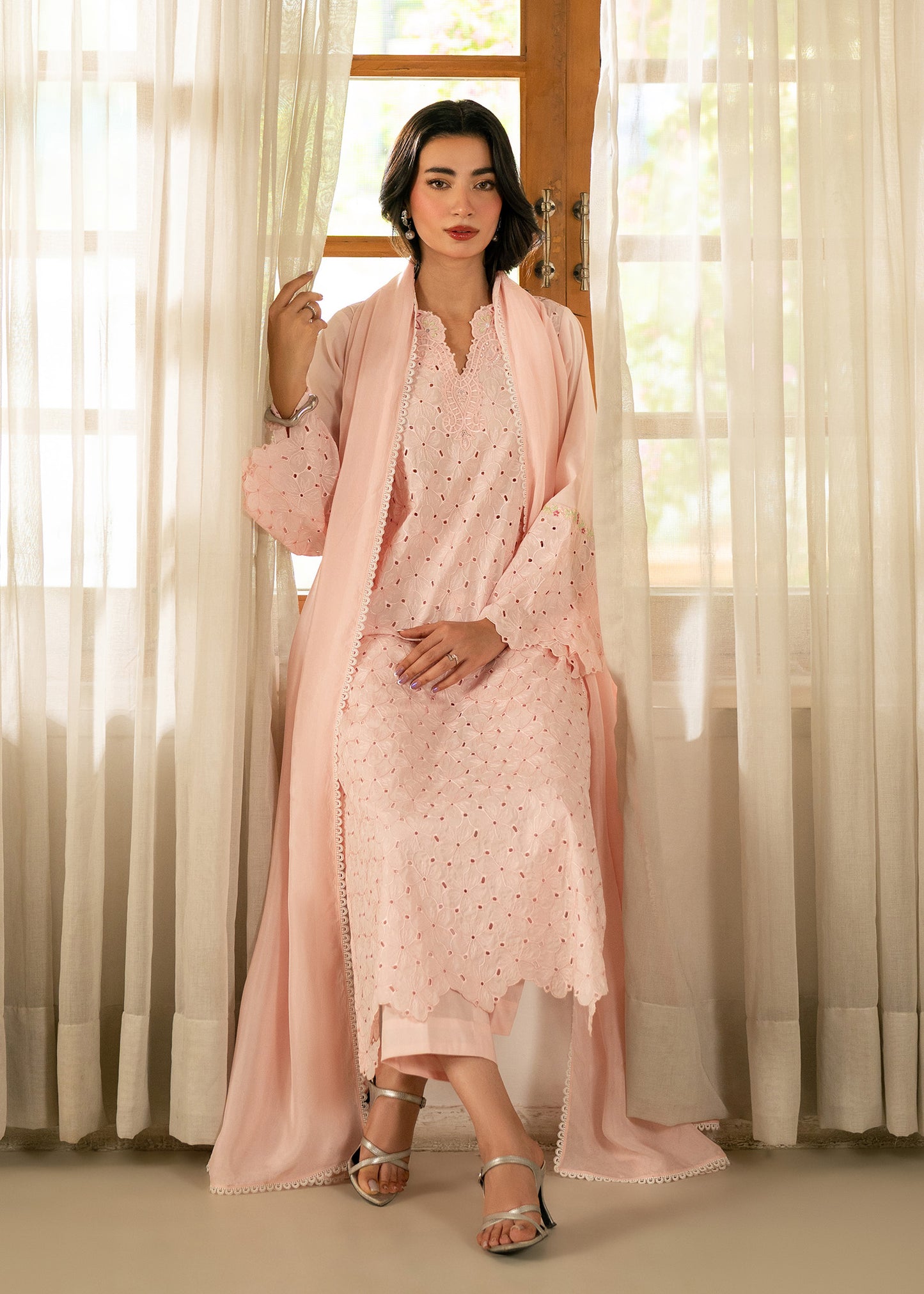 Amy Baby Pink Festive Lawn