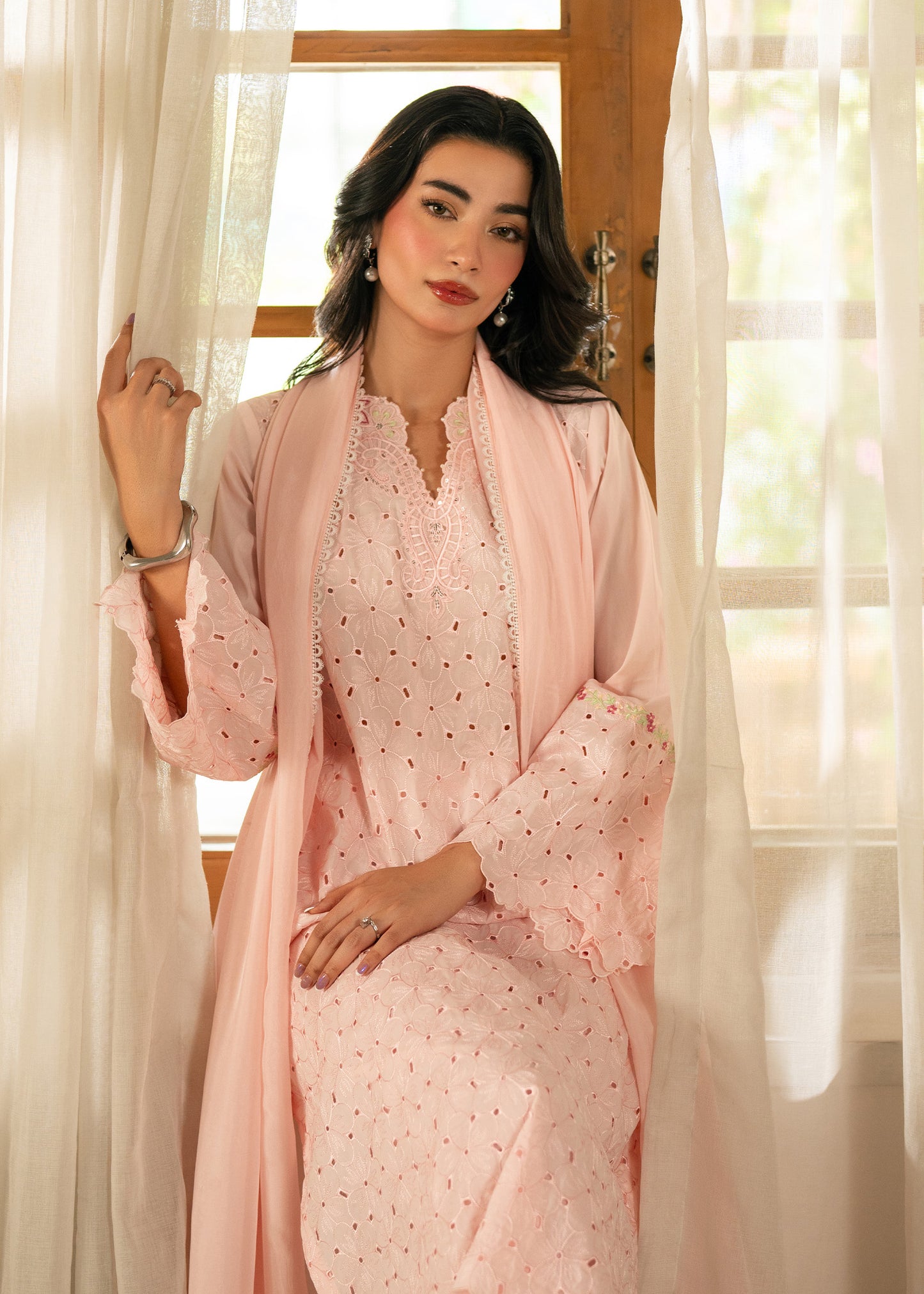 Amy Baby Pink Festive Lawn