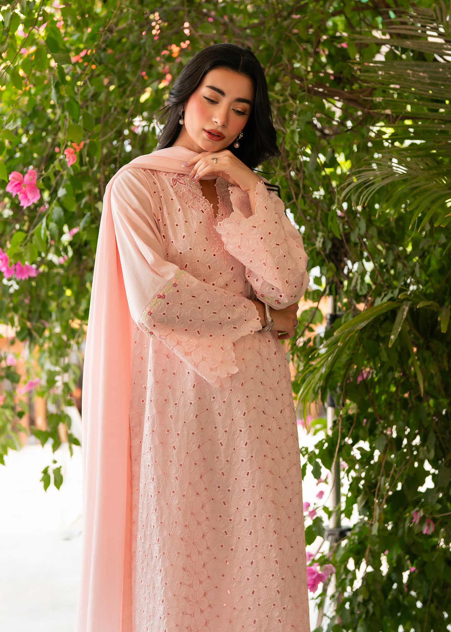 Amy Baby Pink Festive Lawn